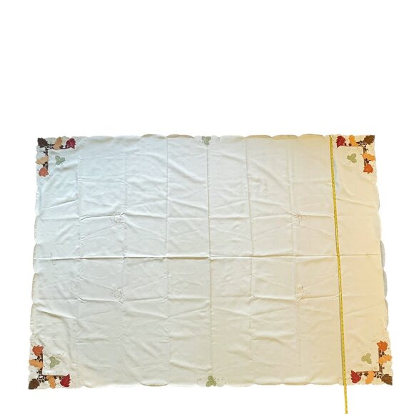 Thanksgiving Tablecloth 60x84 — Embroidered Autumn Leaves (Fall Harvest) - Picture 7 of 10